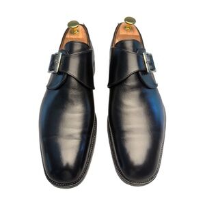 Buckle Monk in Black Calf Leather